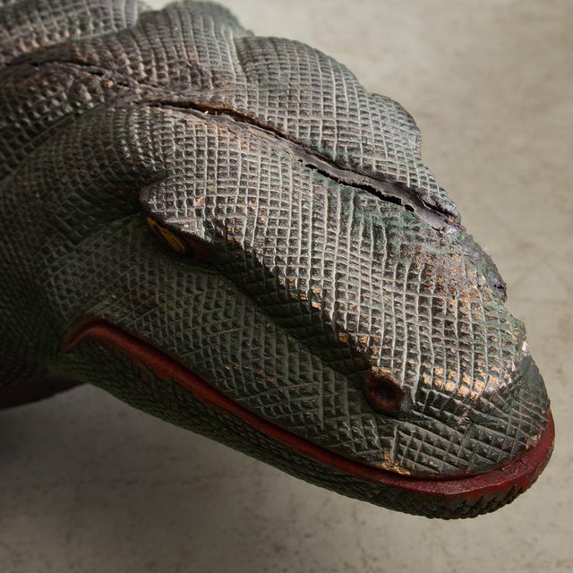 Vintage Wooden Varanus Sculpture For Sale - Image 13 of 17