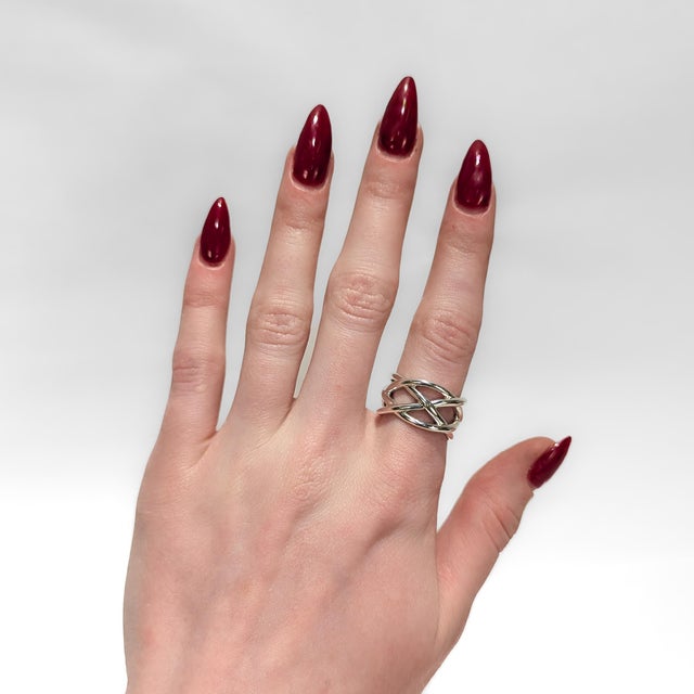 Modern Vintage Tiffany & Co. Sterling Silver Braided Crisscross Ring For Sale - Image 3 of 15