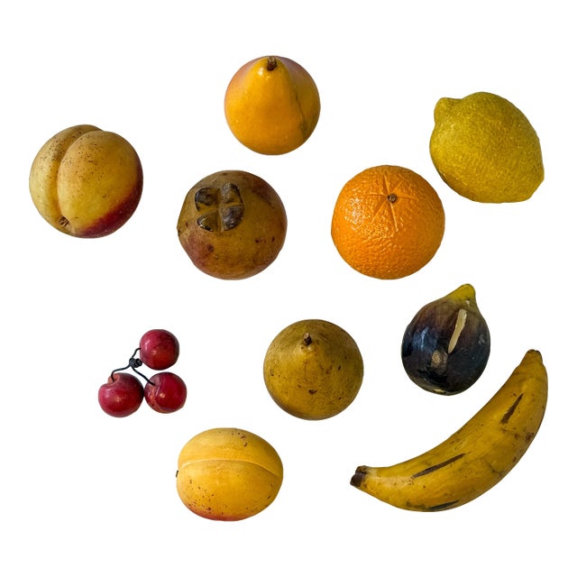 Vintage Italian Hand-Carved Stone Fruit Collection, 10 Pieces For Sale