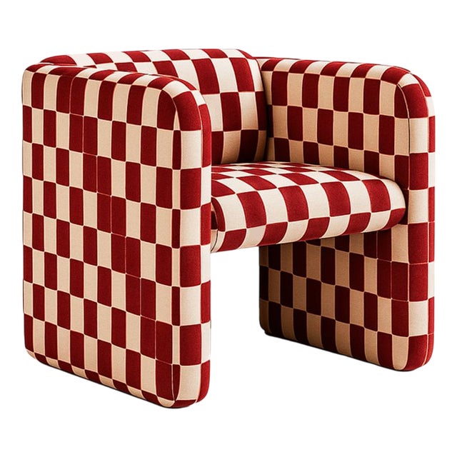 Capella Chair with Red Checkered Pattern by Hommés Studio For Sale