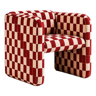 Capelloa Chair with Red Checkered Pattern by Hommés Studio For Sale