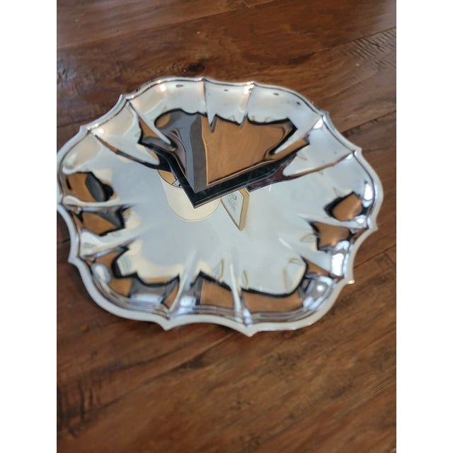 Chippendale 1950s Chippendale Style Silverplate Bowl and Tray For Sale - Image 3 of 6
