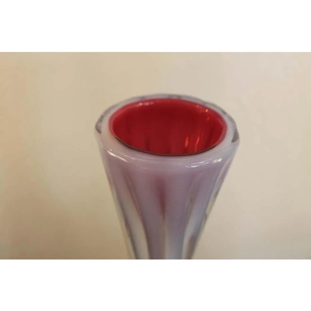 1970s Murano Cranberry, Turquoise and Opaque Vases - Set of 2 For Sale - Image 4 of 10