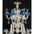 White Rezzonico Style Murano Glass Chandelier with Blue Flowers For Sale - Image 8 of 12