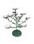Metal Hand-Painted, Metal Flower Sculpture With White Blossoms on Round Stand For Sale - Image 7 of 7