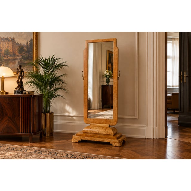 Art Deco Swivel Mirror on a Stand, Poland, 1930s Restored For Sale - Image 10 of 10