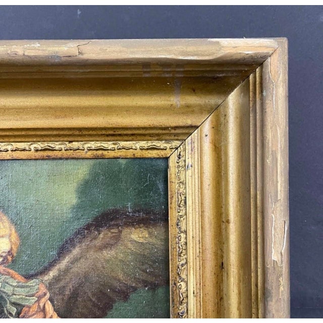 Blue After Guido Reni, "The Archangel Michael Defeating Satan" Oil on Canvas Painting For Sale - Image 8 of 12