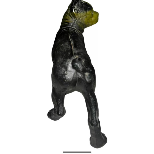 Hubley Manufacturing Company Art Deco Cast Iron French Bull Dog Boston Terrier Doorstop Statue 1930s For Sale - Image 4 of 7