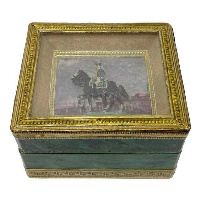 Vintage Lidded Diorama Soldier on Horse Shadow Box For Sale