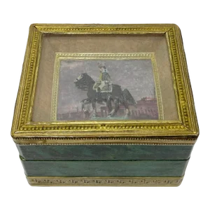 Vintage Lidded Diorama Soldier on Horse Shadow Box
