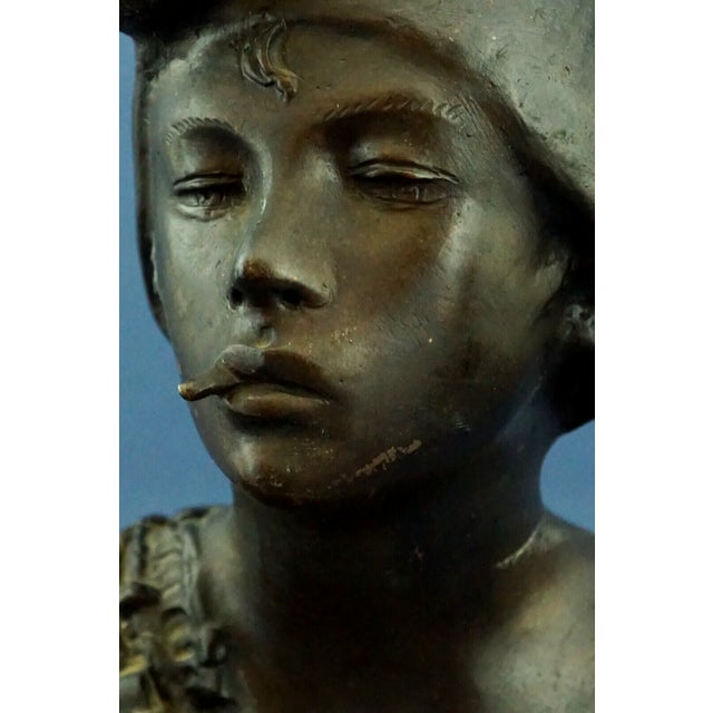 19th Century Bronze Bust Sculpture of Child by Achille d'Orsi, Italy For Sale - Image 14 of 18