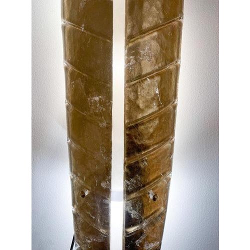 Mid-Century Gold Murano Glass Wall Lights in the style of Barovier, Set of 2 For Sale - Image 6 of 7