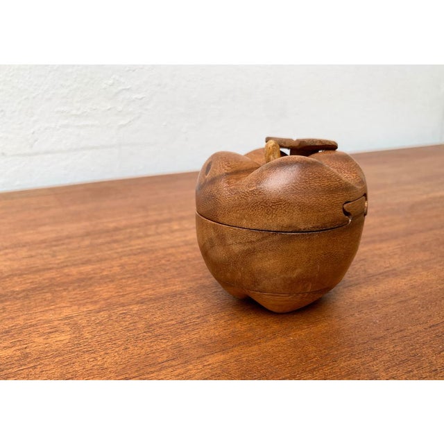 Vintage Teak Apple Shaped Secret Box, 1970s, in Very Good conditions. Designed 1970 to 1979