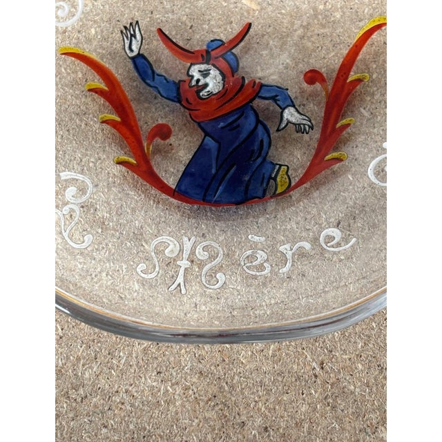 C’est La Mère Michel Trinket Tray in Enameled Glass by Émile Gallé For Sale - Image 6 of 8