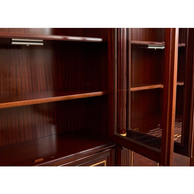 Wood Grand Regency Style Bronze Mounted Mahogany Library Bookcase For Sale - Image 7 of 12