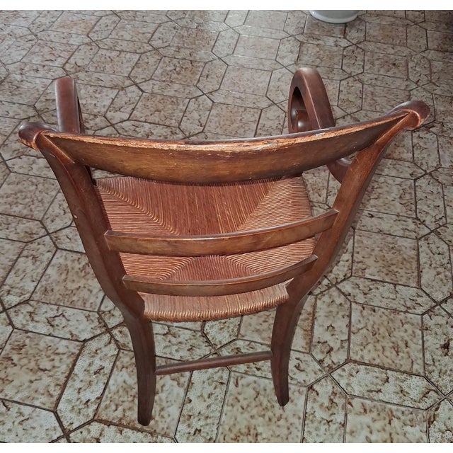 Traditional Empire Armchair in Walnut, Early 19th Century For Sale - Image 3 of 6