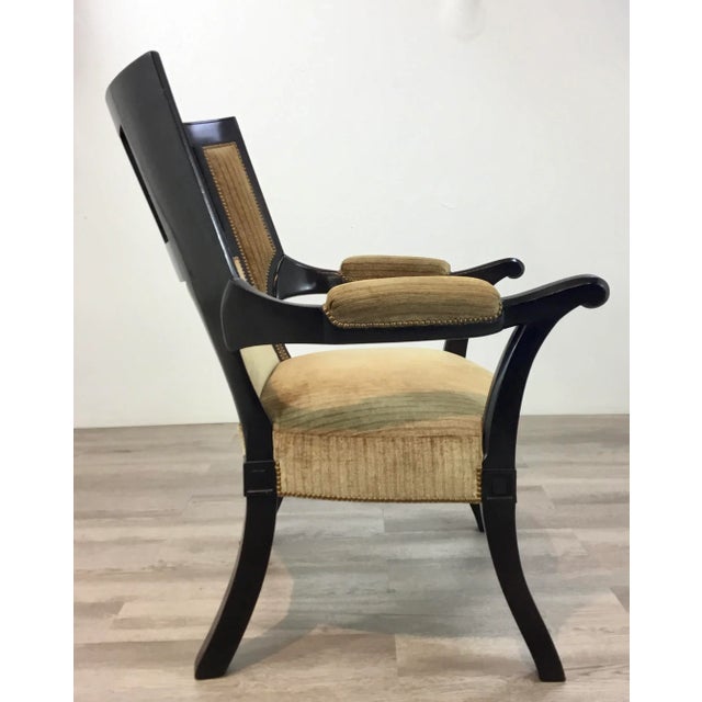 Transitional Gold and Brown Curvy Accent Chair For Sale In Atlanta - Image 6 of 8