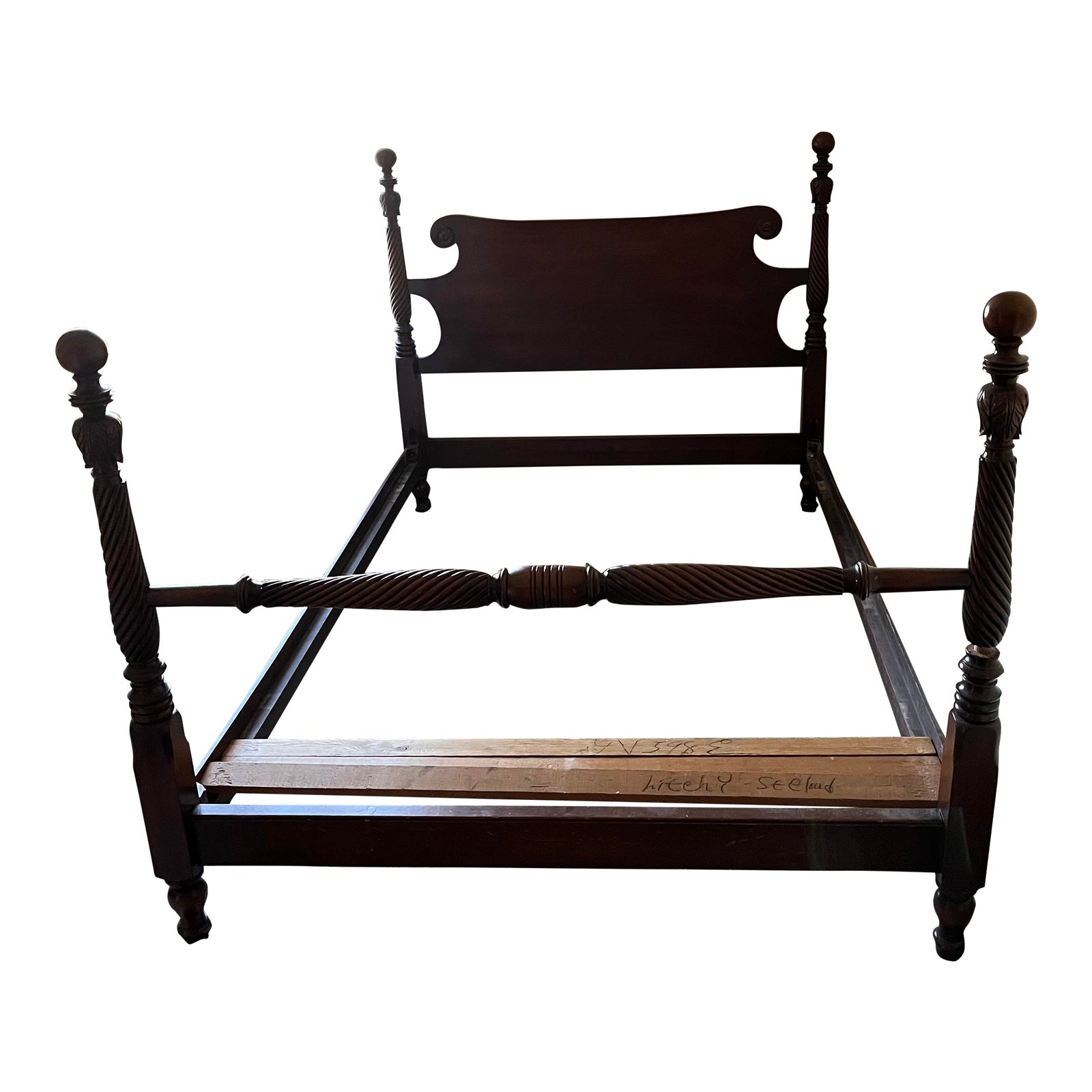 Antique Kindel Oxford Mahogany Full Size 4 Poster Double Bed Chairish