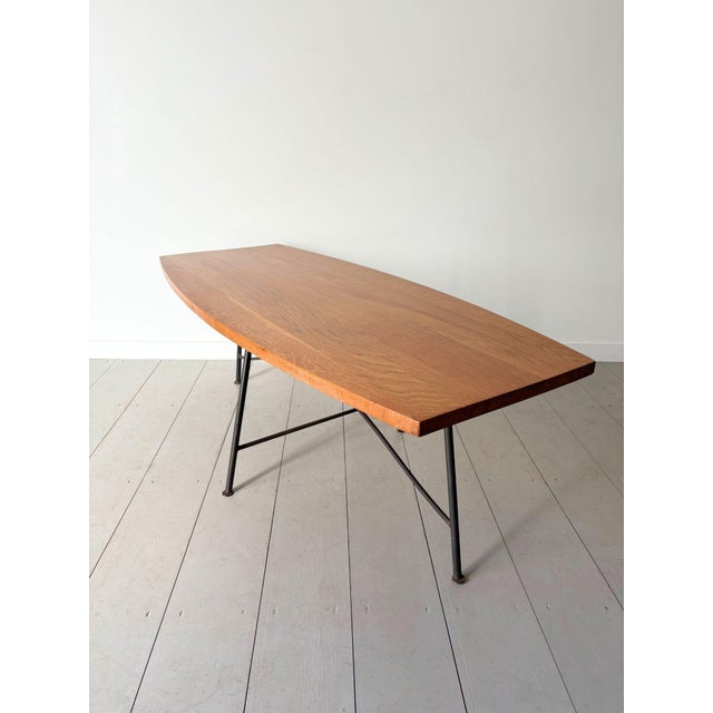 Mid-Century Modern 20th Century Sculptural Oak and Iron Coffee Table by Josef Frank, 1950s For Sale - Image 3 of 10