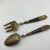 Brass Buddha & Wood Vintage Siam Salad Spoon and Fork Serving Set- 2 Pieces For Sale - Image 9 of 9