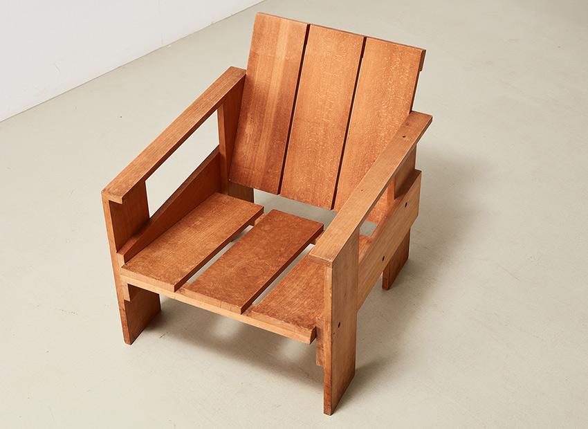 Crate Chairs and Table by Gerrit Rietveld for Cassina, 1979, Set