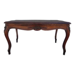 French Louis XV Style Walnut Cane Bench