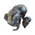 Large Mid-20th Century Japanese Ceramic Elephant Pair – Mother and Calf in Gray Glaze For Sale - Image 10 of 15
