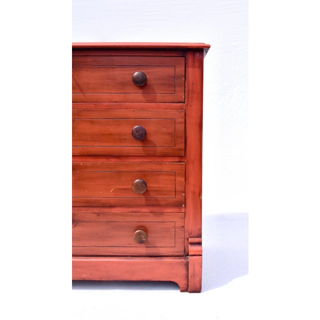 19th C. American Pine Red Cottage Dresser For Sale - Image 15 of 15