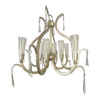 Artcraft 'Madison' 8-Light Chandelier With Silver Leaf Finish and Lucite Shades For Sale