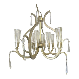 Artcraft 'Madison' 8-Light Chandelier With Silver Leaf Finish and Lucite Shades