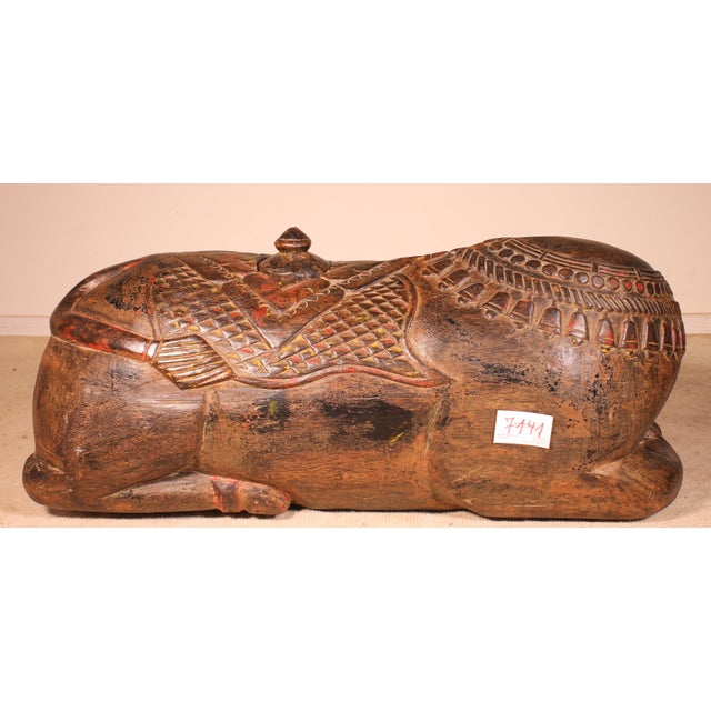 19th Century Indian Wooden Buffalo Sculpture For Sale - Image 3 of 10