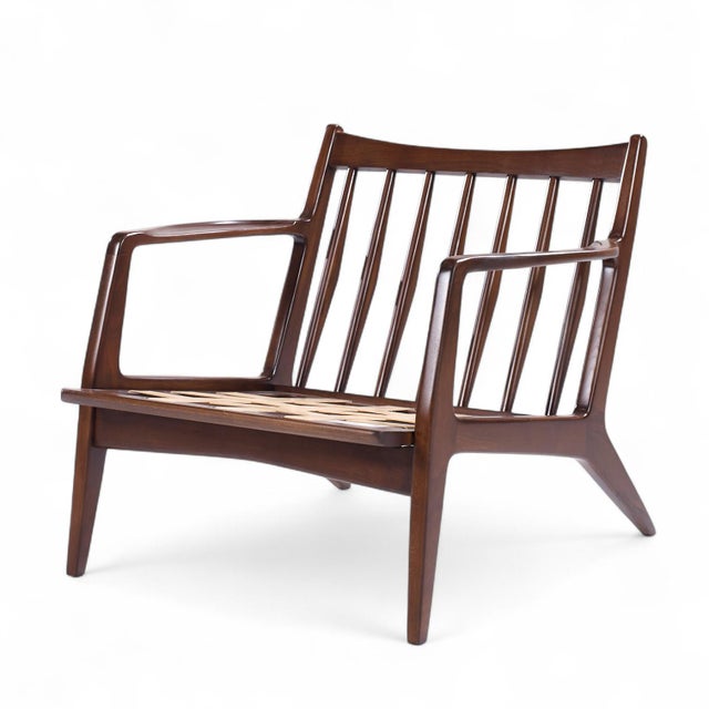 Lawrence Peabody Mid Century Walnut Lounge Chairs - Pair For Sale In Chicago - Image 6 of 12