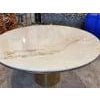 Stone Large Polished Bronze & White Marble Top "Anello" Dining Table by Brueton For Sale - Image 7 of 16