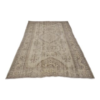1960s Beige Handknotted Wool Area Carpet For Sale