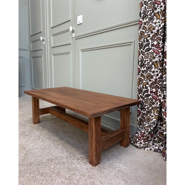 Tan Small Farmhouse Coffee Table, 1970s For Sale - Image 8 of 8