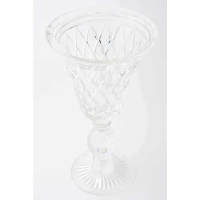 Mid-Century Modern Cut-Glass Chalice Shaped Pairpoint Vase For Sale - Image 4 of 9