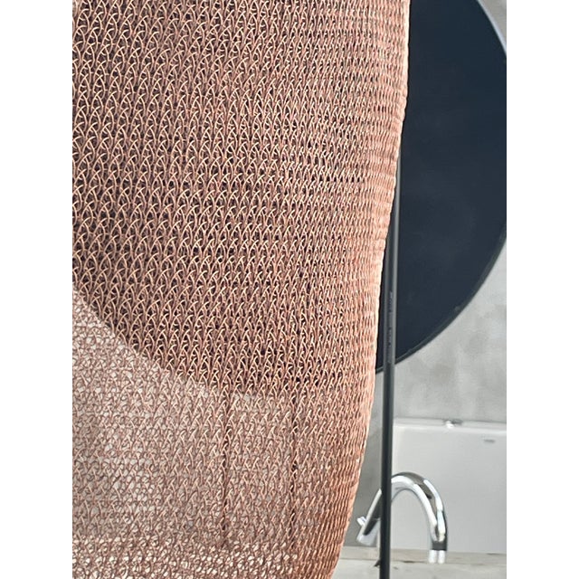 Metal 21st Century Handcrafted Knitted Barrel Lamp in Copper Color D50cm For Sale - Image 7 of 12