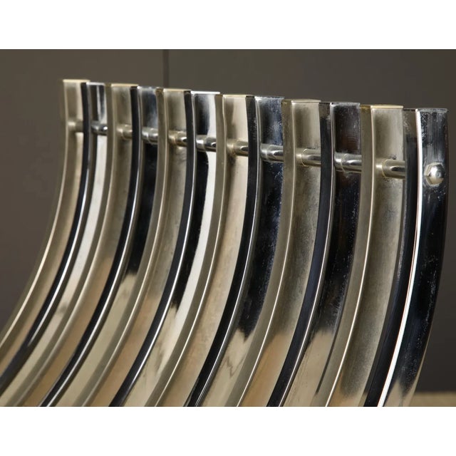 1970s Italian Chrome Sculptural Table Base, Modernist Dining or Coffee Table Base, Mid Century Modern Architectural Pedestal Base For Sale - Image 9 of 14