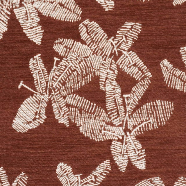 Contemporary SAMPLE - Schumacher x Caroline Z Hurley Hibiscus Fabric In Teak For Sale - Image 3 of 4