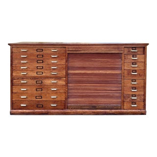 Antique 19th Century Oak Printmakers Desk For Sale