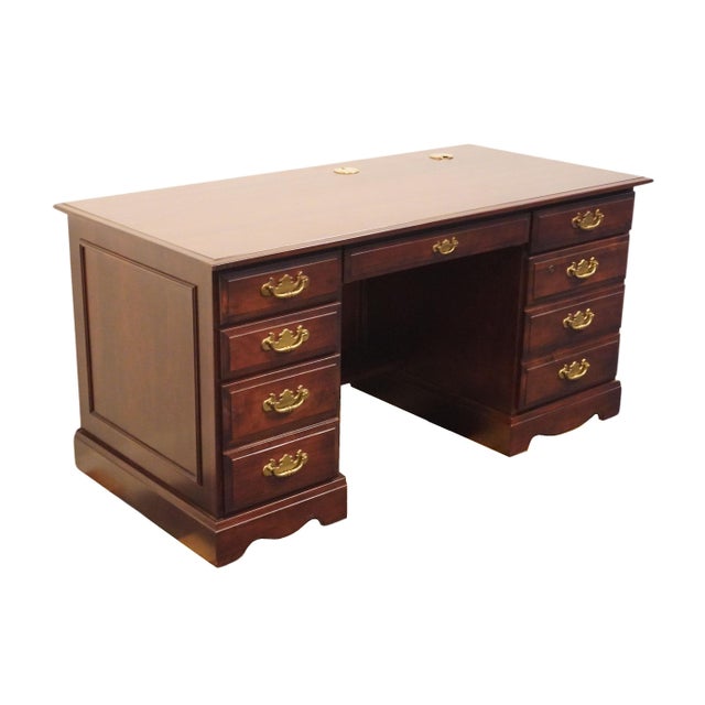 Kimball Kimball Furniture Solid Cherry Traditional Style 60" Executive Office Computer Desk For Sale - Image 4 of 10