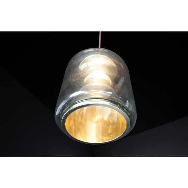 Gray Mid-Century Smoked Glass Pendant attributed to Erco Leuchten, Germany, 1970s For Sale - Image 8 of 10