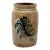 Unusual Antique American 1 Gallon Size Blue Front & Back Double Decorated Stoneware Jar - Circa Mid 19th Century For Sale