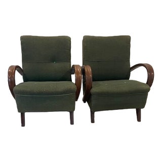 Vintage Art Deco Mad-Man Model C Relax Chairs by Halabala for Up Zavody, 1920, Set of 2 For Sale