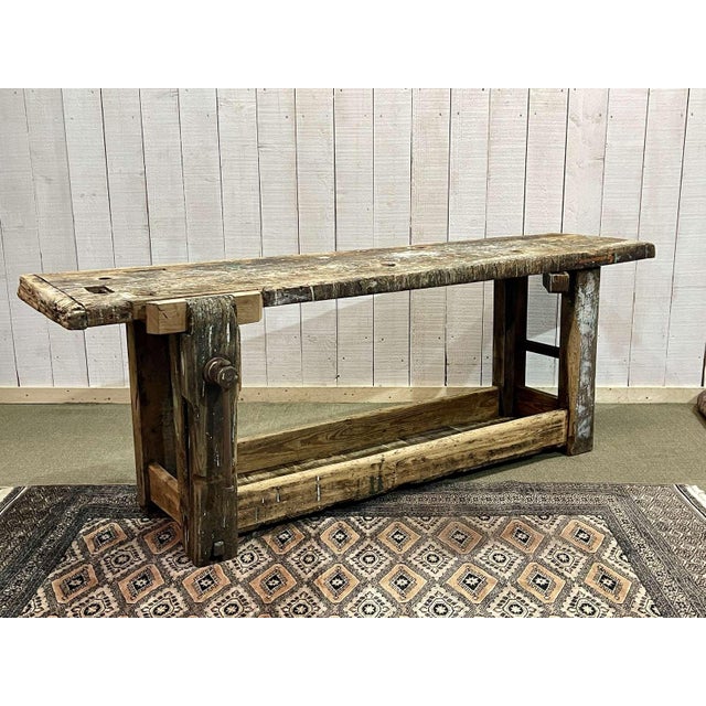 1930s Carpenters Workbench in Oak and Fir, 1930s For Sale - Image 5 of 15