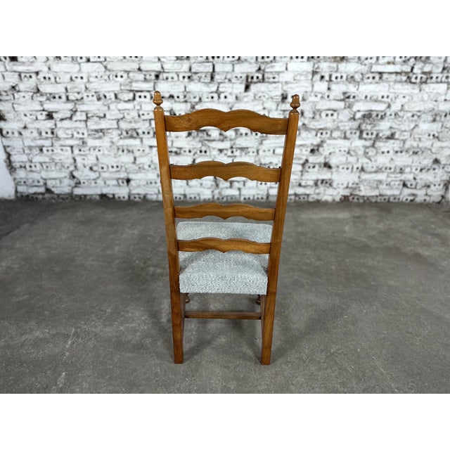 Reupholstered French Country Ladder Back Dining Chairs - Set of 6 For Sale - Image 11 of 12