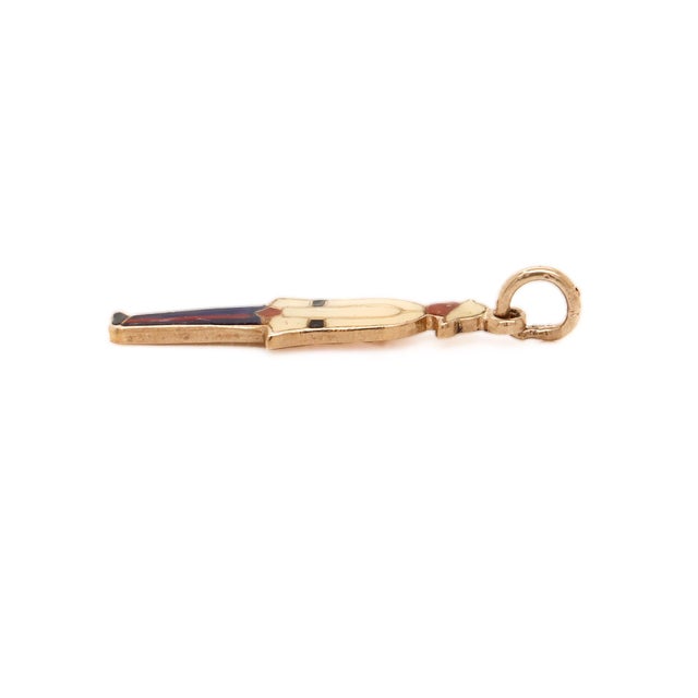 Beige Vintage English 9Ct Gold & Enamel Nassau Bahamas Policeman Charm for a Bracelet For Sale - Image 8 of 13