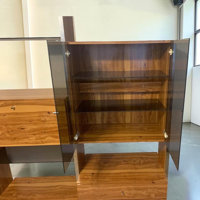 1970s John Stuart Style Modular Chrome and Smoked Glass Wall Unit For Sale - Image 5 of 9