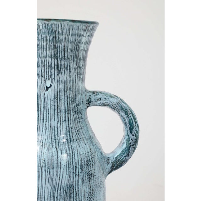 1950s Accolay Turquoise Striated Pitcher For Sale - Image 5 of 7