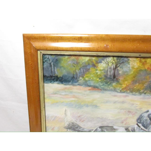 Tan Antique English Watercolor of a Setter and Pointer Dog For Sale - Image 8 of 18